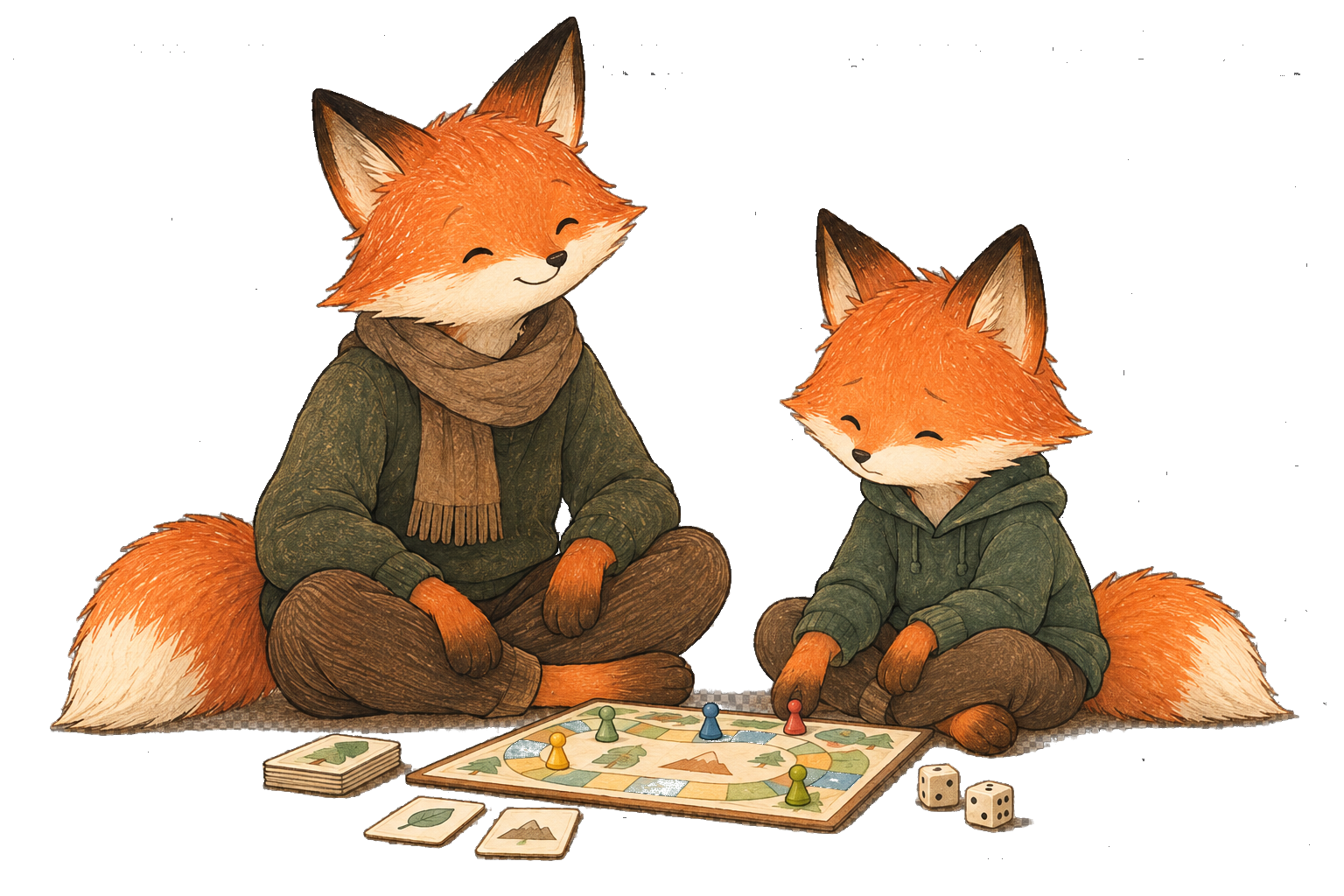 A disappointed Fox child sits beside a board game while a parent stays calmly present